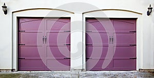 Two Violet Garage Doors