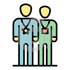 Two VIP persons icon color outline vector