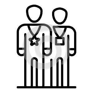 Two VIP persons icon, outline style