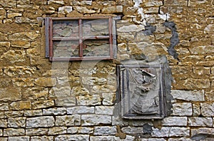 Two walled old windows