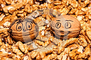 Two happy walnuts