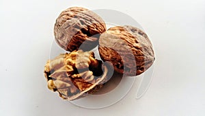 Two walnuts and one in half
