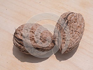 Two walnuts