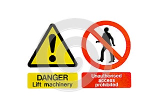 Two Warning Hazard Signs