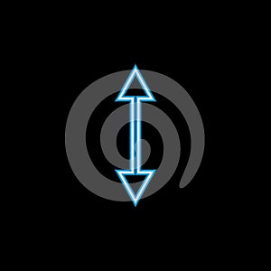 two-way arrow icon in neon style. One of web collection icon can be used for UI, UX