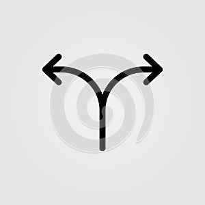 Two way arrows icon for road and navigation concept