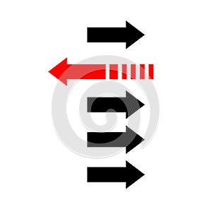 Two way arrows left and right directions opposite. Vector illustration.