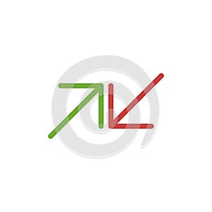 Two way arrows, up and down web icon. Stock Vector illustration isolated on white background