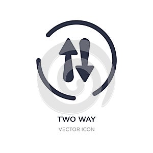two way icon on white background. Simple element illustration from Alert concept