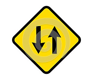 Two Way Street Sign, Two Way Traffic Symbol