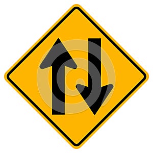 Two Way Traffic Road Sign,Vector Illustration, Isolate On White Background Label. EPS10