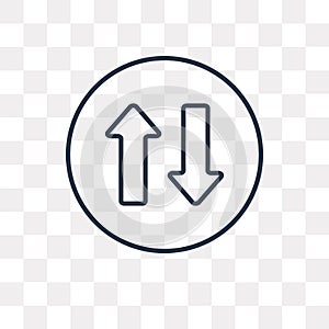 Two way vector icon isolated on transparent background, linear T