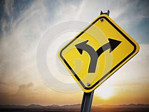Two ways road sign