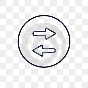 Two ways vector icon isolated on transparent background, linear