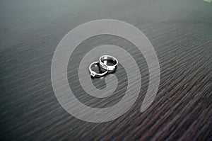 Two wedding rings in white gold with diamonds