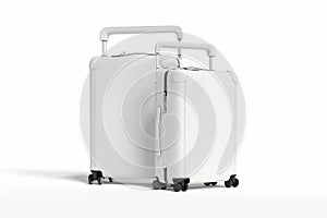 Two white blank suitcases isolated on white background, 3d rendering.