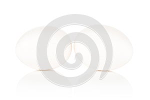 Fresh raw white Eggs isolated on white