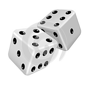 Two white dice