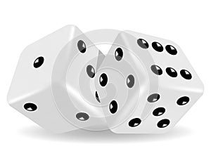 Two white dice