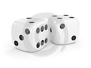 Two white dice