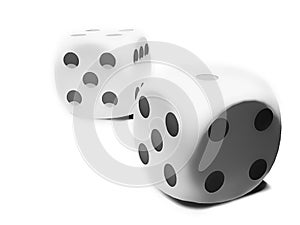 Two white dices