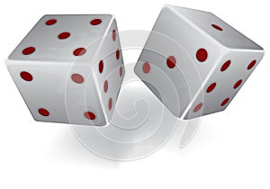 Two white dices