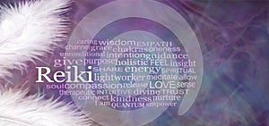 Angelic REIKI Word Cloud Rustic Banner