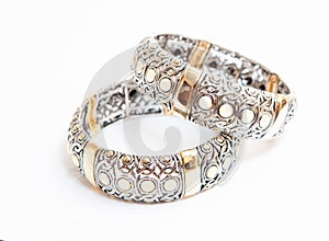 Two white gold bracelets