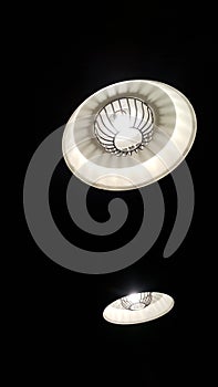 Two white lighting in the dark background