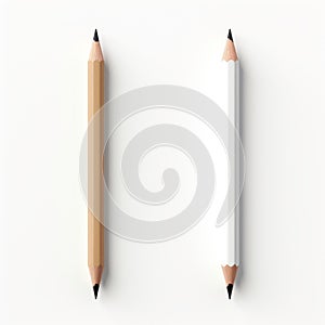 Cinema4d Rendered Pencil Mockup: White And Black Graphic Illustration