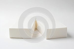 Two white rectangular blocks isolated on white background