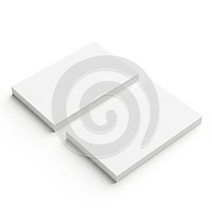 Two white rectangular blocks isolated on white background