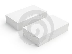 Two white rectangular blocks isolated on white background