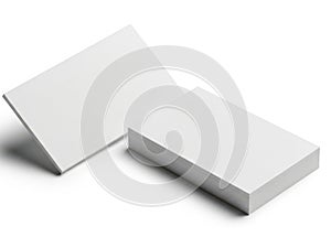 Two white rectangular blocks isolated on white background