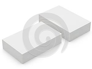 Two white rectangular blocks isolated on white background