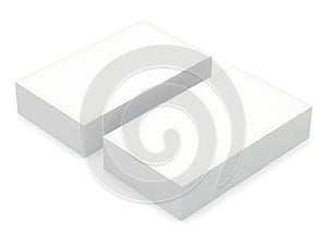 Two white rectangular blocks placed side by side