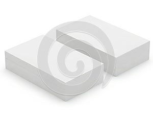 Two white rectangular blocks placed side by side