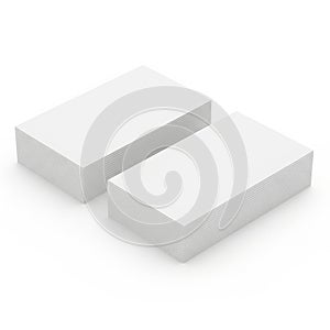 Two white rectangular blocks positioned diagonally against a plain background