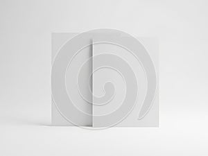 Two white rectangular blocks standing side by side against a plain background