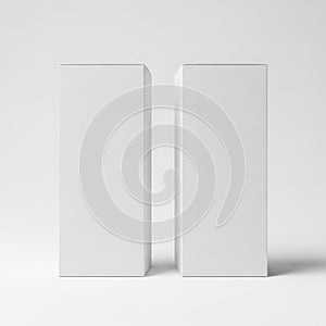 Two white rectangular boxes