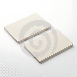 Two white rectangular objects on a clean surface