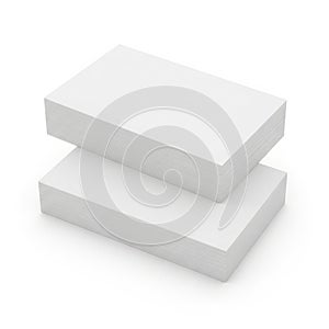 Two white rectangular objects stacked at an angle against a plain background