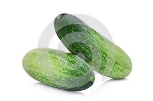 Two whole cucumbers isolated on white