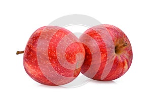 Two whole red gala apple isloated on white