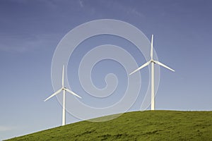 Two Wind Turbines on a Hill