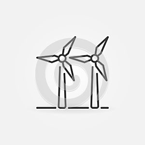 Two wind turbines icon photo