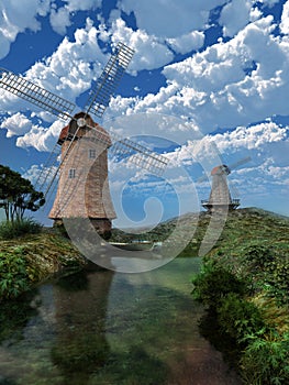 Two windmills