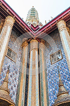 Two windows and five columns at Grand Palace, Thailand