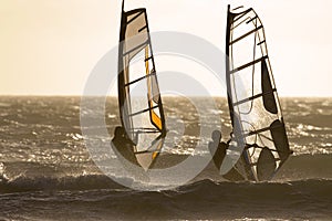 Two Windsurfer sailing