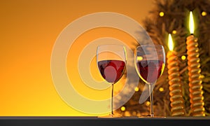 Two Wine Glasses CG Image